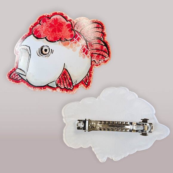 Hozuki no Reitetsu x Noboribetsu Onsen Goldfish Hair Clip Rare Collab Merch 2015 - Picture 1 of 1